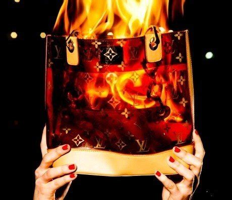 Louis Vuitton burning bags